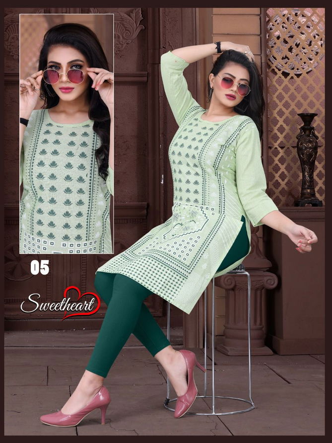 Aagya Sweetheart Designer Fancy Wear Printed Kurti Collection